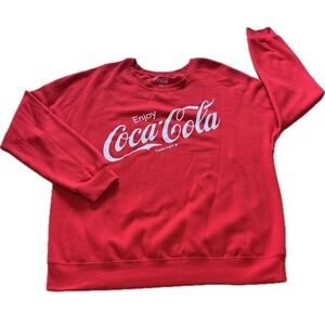 Coca-Cola Women’s Sweatshirt Size XXL Red Crew Neck Logo Long Sleeves